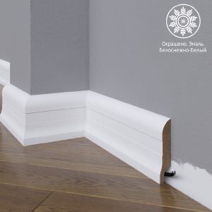 Плинтус Astra Decor МДФ 01-136-22 Белая эмаль