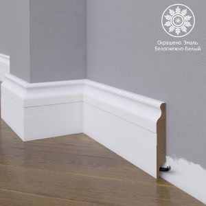 Плинтус Astra Decor МДФ 02-120-22 Белая эмаль