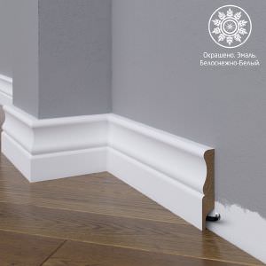 Плинтус Astra Decor МДФ 07-072-16 Белая эмаль