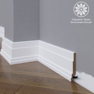 Плинтус Astra Decor МДФ 08-136-22 Белая эмаль