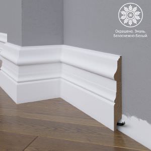 Плинтус Astra Decor МДФ 15-185-22 Белая эмаль