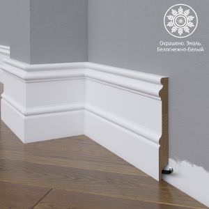 Плинтус Astra Decor МДФ 17-150-22 Белая эмаль
