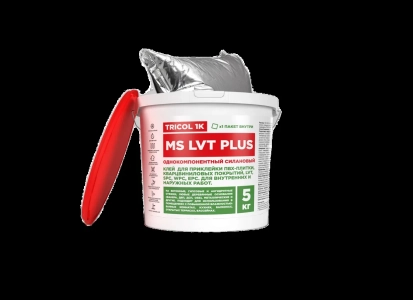 Клей для ПВХ, SPC, WPC, EPC покрытий TRICOL 1K MS LVT PLUS